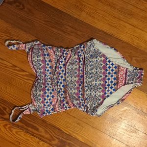 One piece patterned bathing suit